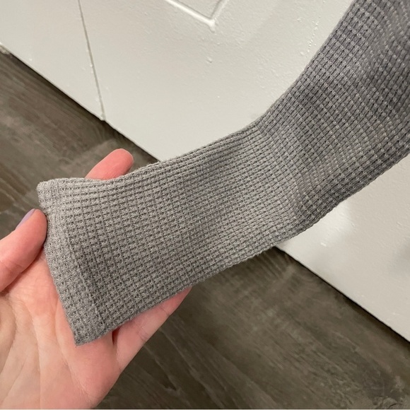 Free People Grey Waffle Knit Long Sleeve - Picture 3 of 10